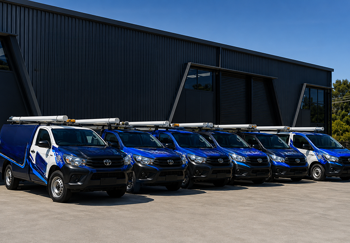 Fleet of Hornsby Blocked Drains plumbing vans